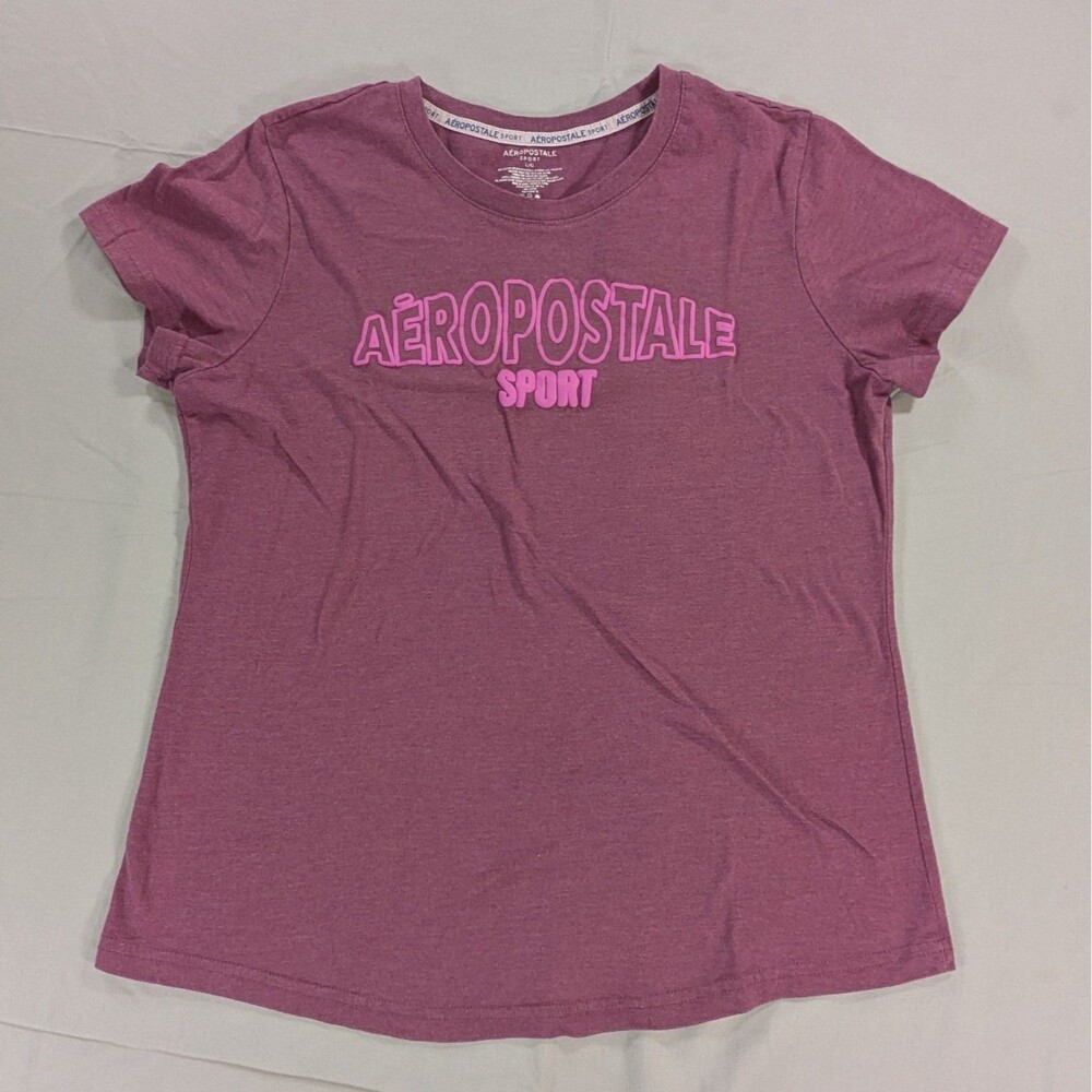 Aeropostale Aero Sport Womens Maroon Large Short Sleeve Graphic T-Shirt
